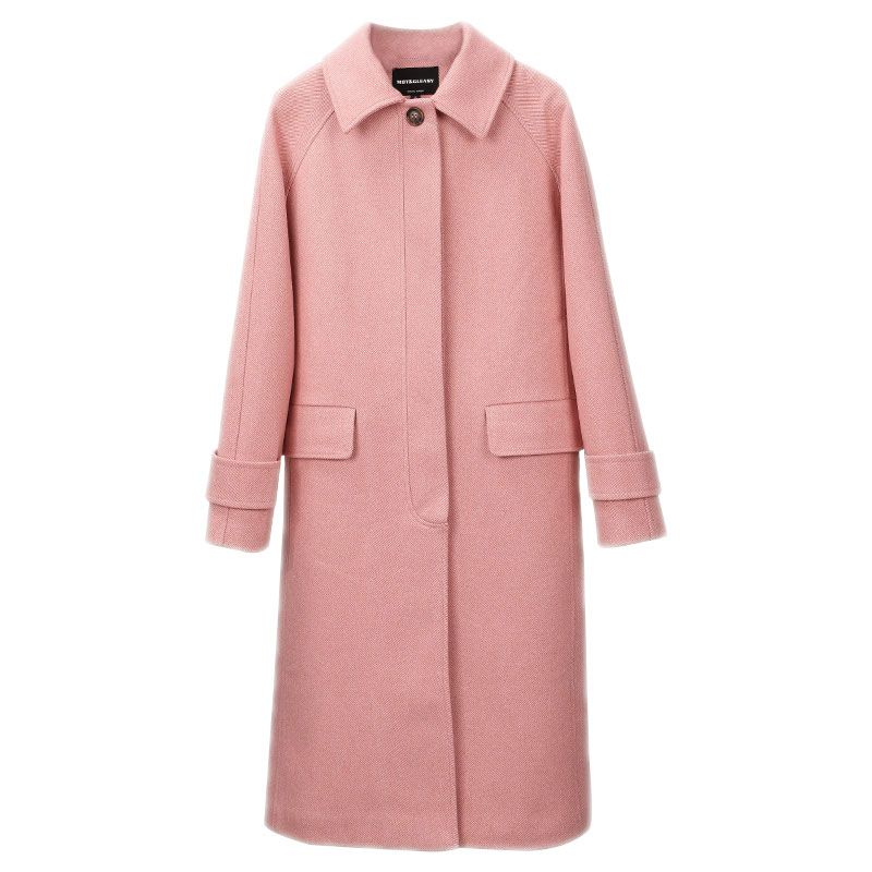 反季清仓网红毛中长款赫本风呢大衣 梦蝶婷服饰毛呢外套