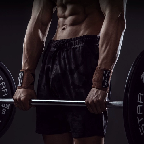 劳拉之星 Кожаные спортивные напульсники для спортзала, перчатки, комплект, спортивная профессиональная эластичная повязка