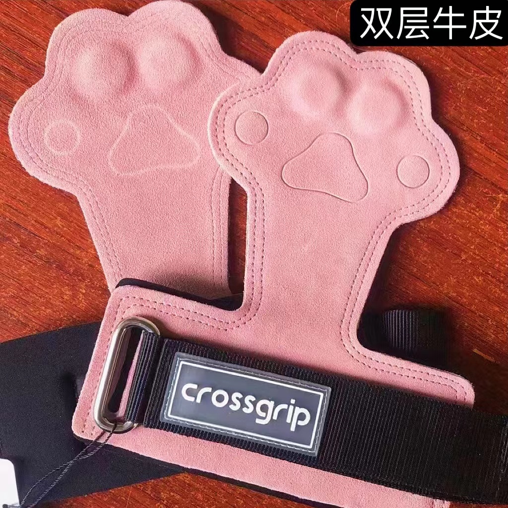 crossgrip伽满猫爪护掌助力带硬拉牛皮手套哑铃杠铃护具健身护腕 - 图2