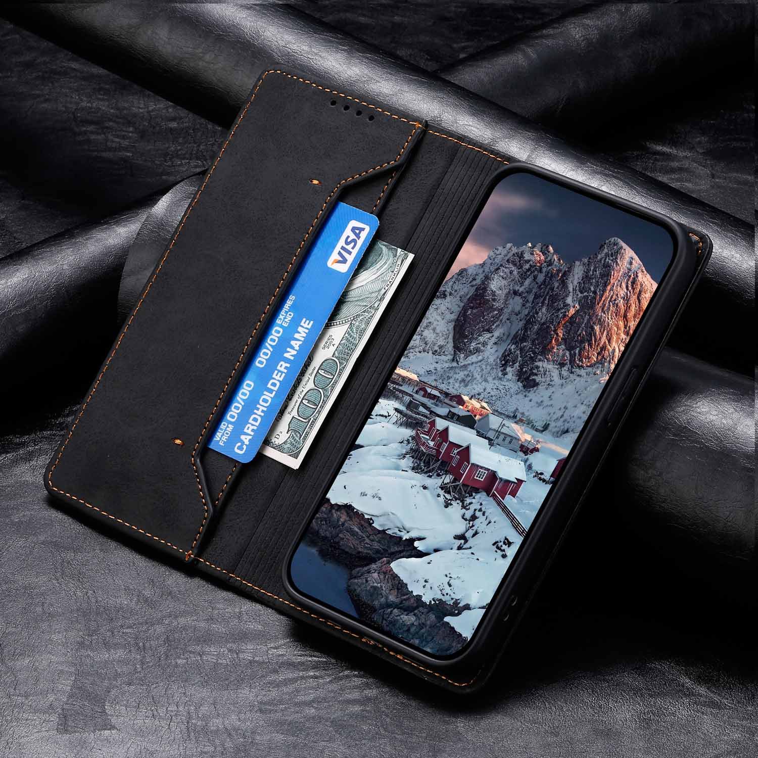 适用三星Xcover7手机壳S24 Plus复古纹S23 Ultra肤感皮套A25钱夹保护套A54翻盖S22 S21 S20全包防摔A13插卡壳 - 图2