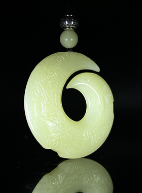 岫玉时来运转吊坠古典大气送礼