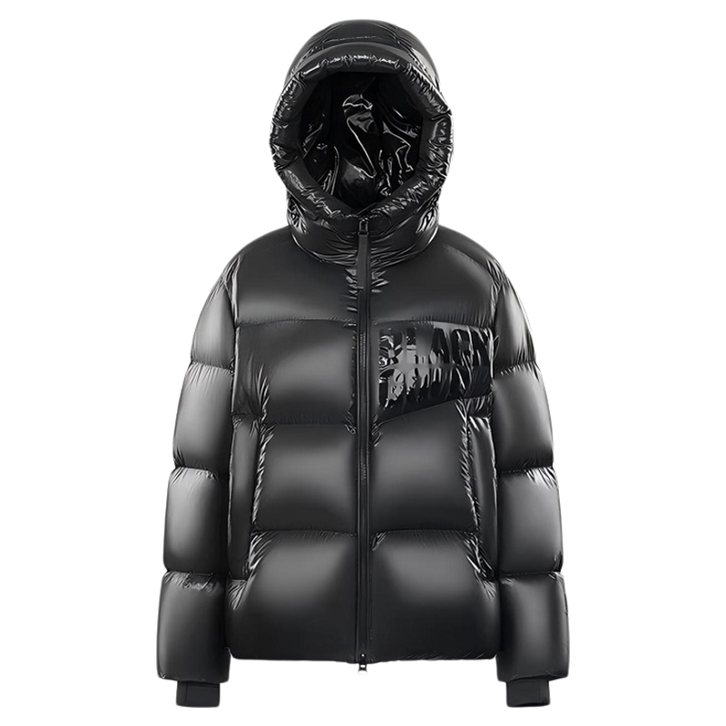 黑珍珠3.0四格户外2025冬季羽绒服男女同款黑色保暖短款连帽外套