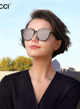 gm板材太阳镜女偏光猫眼墨镜