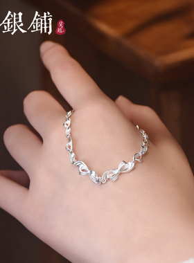 纯银蝴蝶结手链女小众甜美手饰