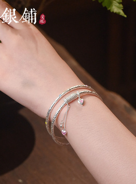 足银9999溏心手镯珐琅时尚