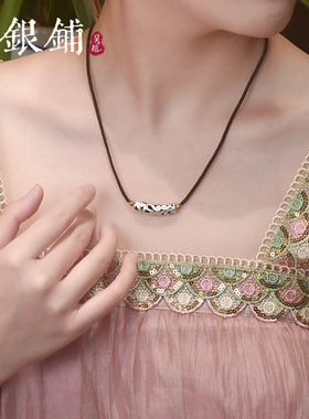 足银情侣吊坠精致高级男士项链