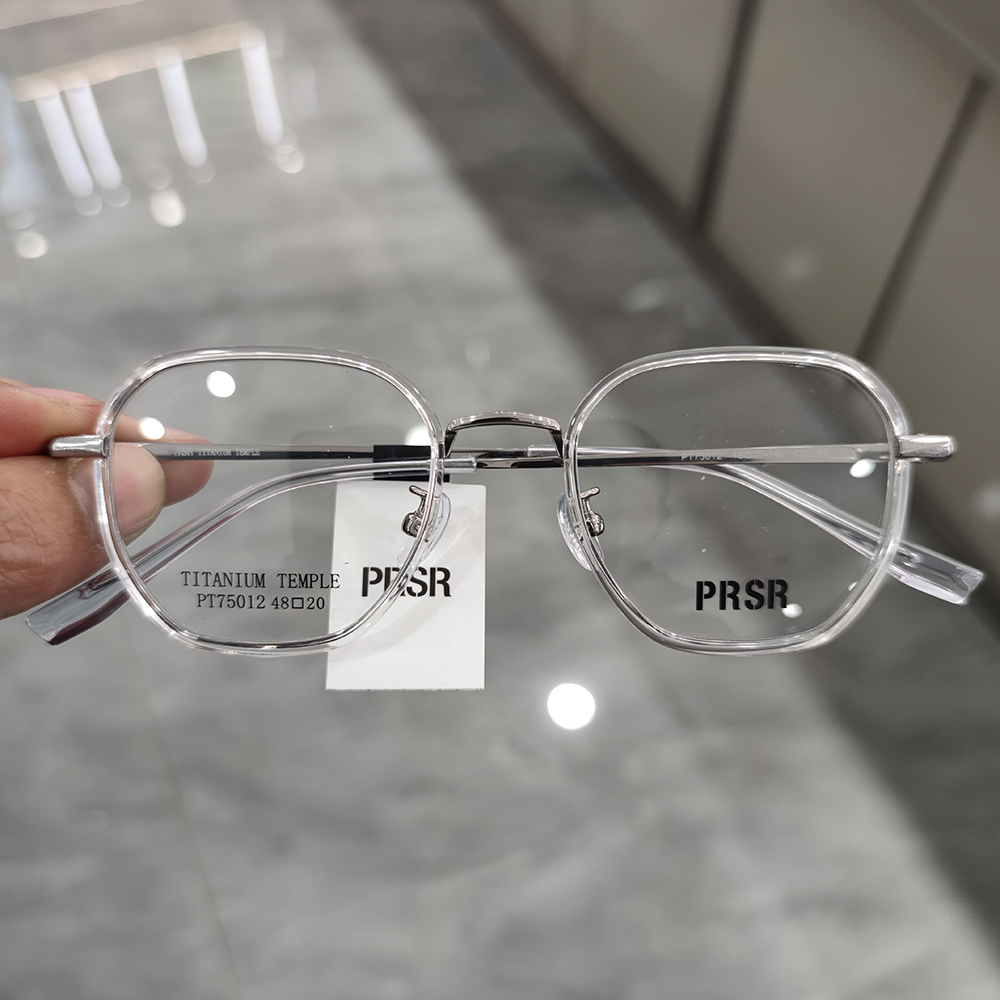 新款帕莎Prsr眼镜框时尚钛合金男近视女潮可配镜片防蓝光PT75012 - 图0
