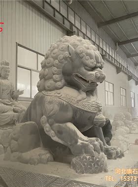 石狮子石雕看门镇宅家用别墅庭院招财祠堂大型天然摆件
