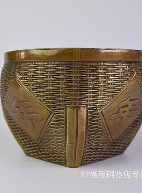 日进斗金黄铜材质店铺包邮摆件