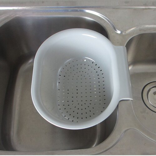 老式厨房水槽配件沥水架滴水篮碗碟架挂式洗菜篮加厚塑料沥水篮子 - 图1