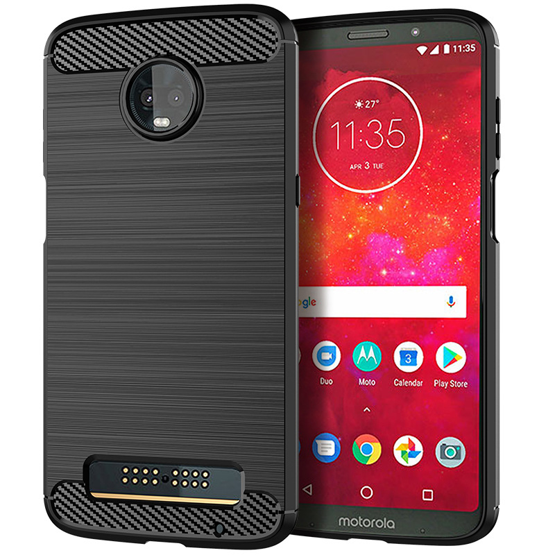 适用Moto Z3Play手机壳 Moto Z3 Play保护套拉丝防滑硅胶防摔软壳 - 图0