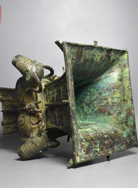 青铜器四羊方尊摆件纯铜工艺品