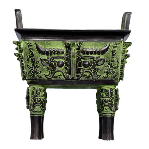 青铜鼎摆件仿古青铜器四方兽面鼎工艺品香炉公司开业招财落地铜鼎 - 图3