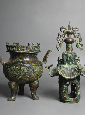 青铜器塔形香炉大塔熏炉供佛摆件