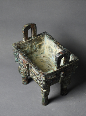 御如意纯铜大方鼎复古办公室摆设