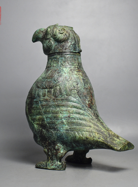 青铜器子作弄鸟尊铜樽仿古盛酒器