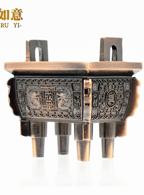 家居佛堂香炉鼎龙鼎摆件纯铜铜器