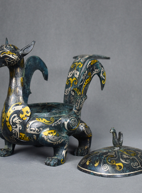 仿古青铜错金银装饰摆件