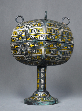 青铜器四方豆果盘汉婚道具