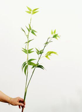 丝竹仿真竹子中式茶室插花禅意餐桌装饰摆件仿真花竹叶假花造景