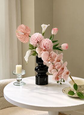 浅棠风花束粉色系仿真花客厅装饰摆件持久不凋谢营造温馨家居氛围