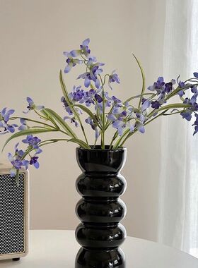 高档小翠兰仿真花摆设客厅装饰花束道具小众桌面假花家居拍照插花