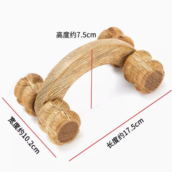 鸡翅木按摩器滚轮背部四轮推全身肩颈腿部手动按摩轮家用,淘宝优惠券,粉丝福利购,淘宝优惠卷
