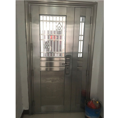 定制304不锈钢门防盗门别墅进户入户大门双开门四开门钢化玻璃 - 图0