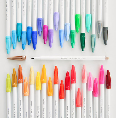 韩国MonAmi Plus Pen慕那美3000纤维笔彩色图画中性笔水性勾线笔 - 图1