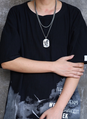 欧美飞鹰男士钛钢朋克风学生吊坠