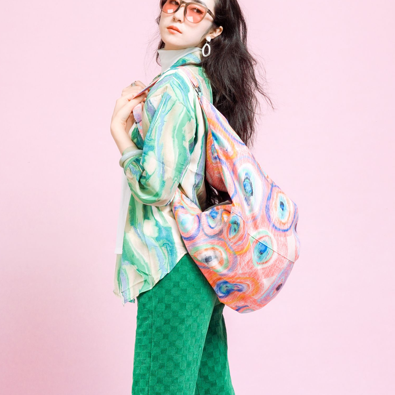 无则艺【龟壳包】粉色眼睛原创文艺小众印花单肩包双肩包斜挎包,淘宝优惠券,粉丝福利购,淘宝优惠卷