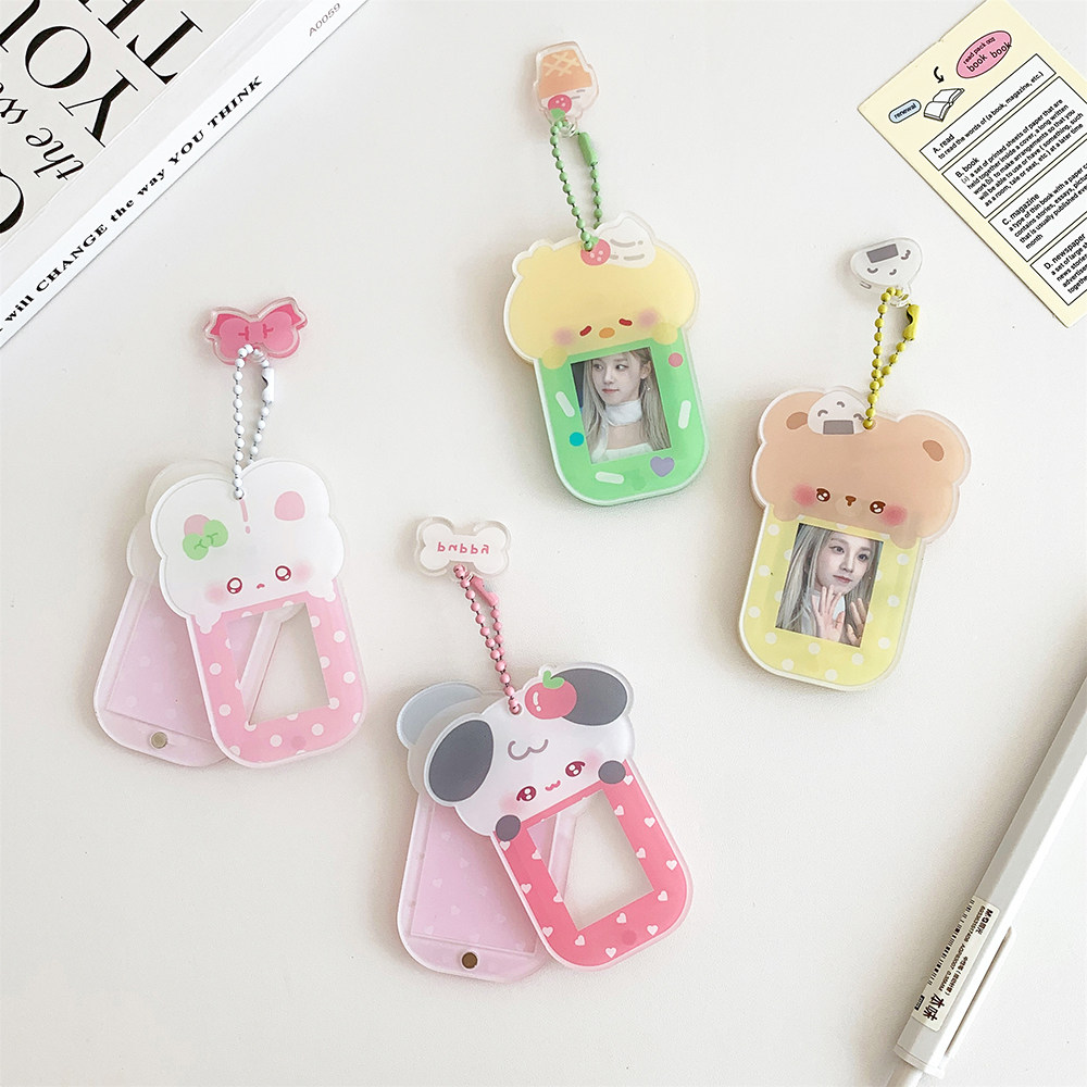 卡通小熊小兔亚克力相框挂件1寸证件照大头贴磁吸放照片钥匙扣女,淘宝优惠券,粉丝福利购,淘宝优惠卷