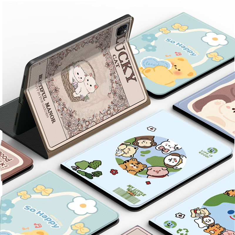 阿仙奴适用ipadair5保护套2021苹果2022平板电脑壳新款2020ipadpro可爱mini6带笔槽2019仿皮air4磁吸11寸防摔 - 图3