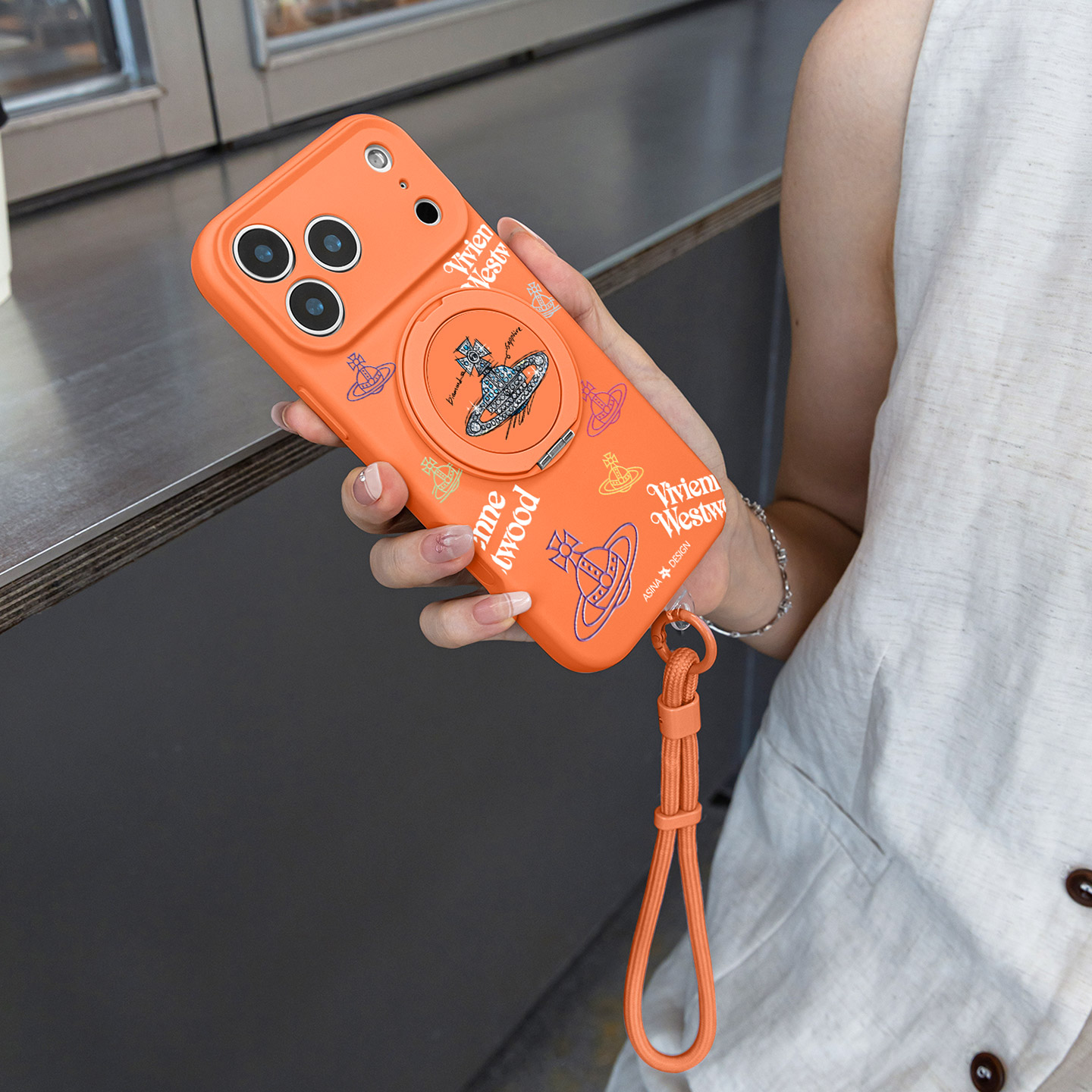 潮牌西太后适用iPhone17Promax手机壳新款苹果16Pro磁吸带支架套Bo3液态硅胶支点ip15高级感14星宇橙13pm全包 - 图2