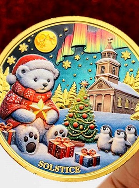 圣诞老人镀金彩铃雪人硬币礼物