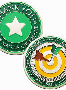 美国镀银五角星把玩摆件硬币