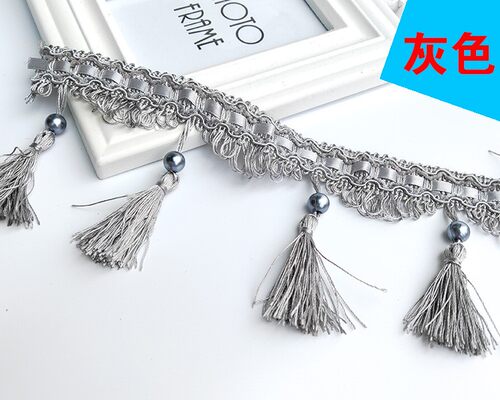 窗帘精品饰品配件婚庆辅料花边吊穗流苏装饰花边窗帘珍珠吊球包邮 - 图2