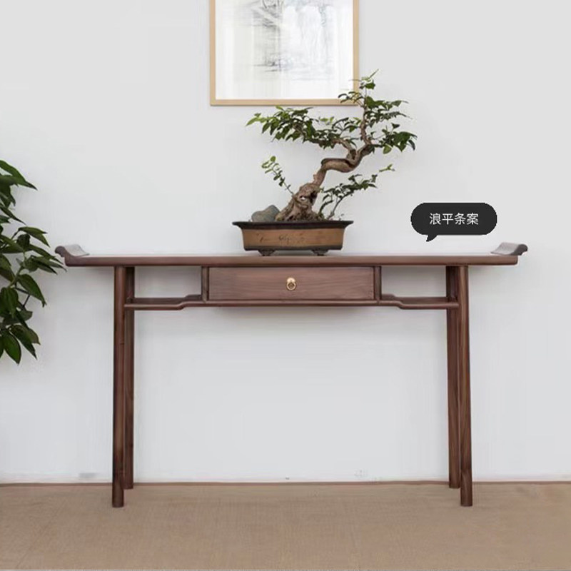 新中式玄关桌墙边玄关柜条案几隔断端景台实木玄关台香案禅意供桌,淘宝优惠券,粉丝福利购,淘宝优惠卷