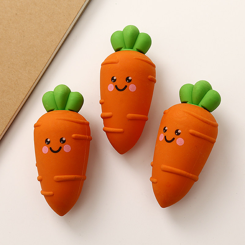 一正创意学习用品卡通可爱胡萝卜橡皮擦小学生奖品文具玩具橡皮