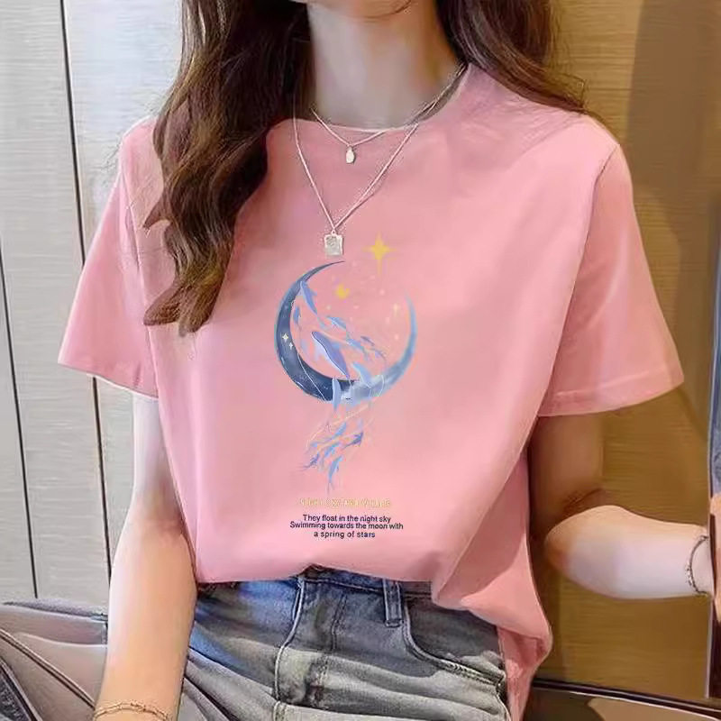创宙 圆领纯棉短袖t恤女2026夏季新款百搭上衣男女同款半袖通勤风薄潮