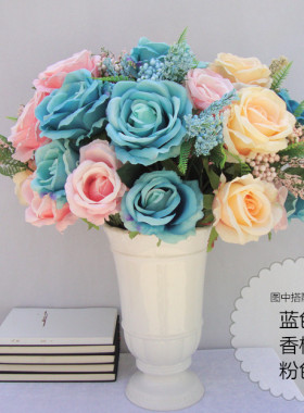 玫瑰摆放客厅假花