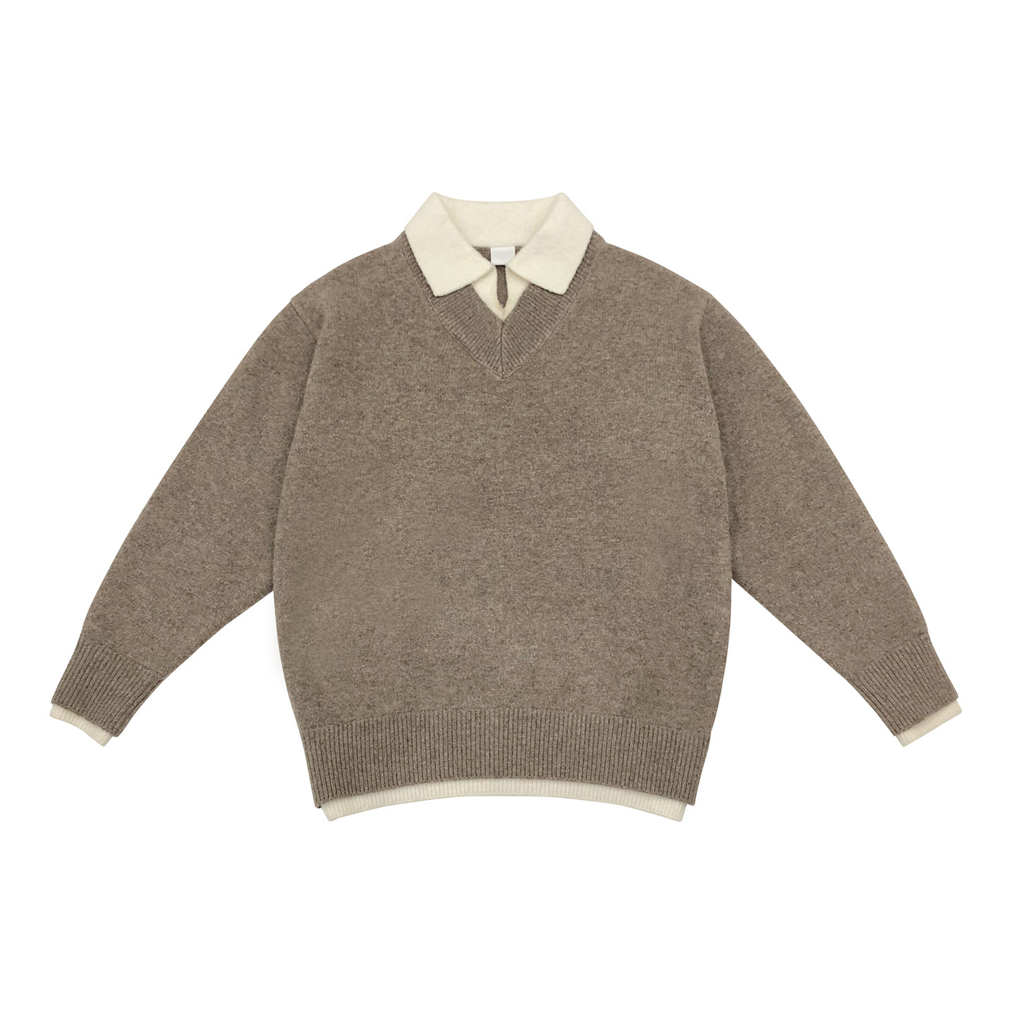 假两件翻领羊毛毛衣男2025新款秋冬季加厚慵懒风男款内搭针织衫,淘宝优惠券,粉丝福利购,淘宝优惠卷