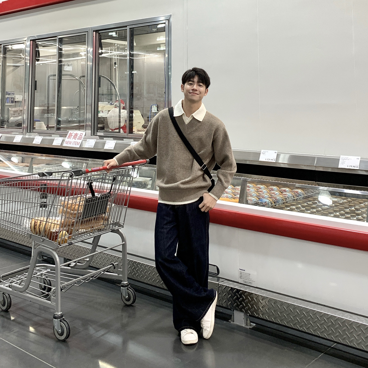 假两件翻领羊毛毛衣男2025新款秋冬季加厚慵懒风男款内搭针织衫,淘宝优惠券,粉丝福利购,淘宝优惠卷