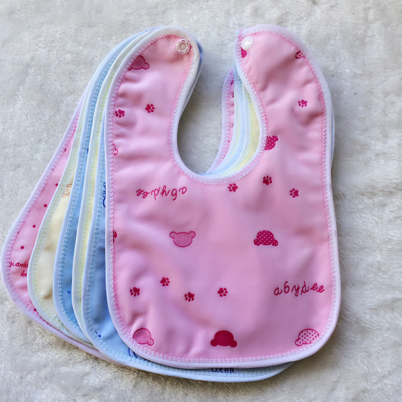 五条装 包邮婴儿宝宝防水口水巾棉绒围嘴围兜 幼儿新生儿按扣围兜,淘宝优惠券,粉丝福利购,淘宝优惠卷