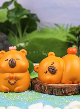 卡皮巴拉迷你摆件办公室桌面汽车