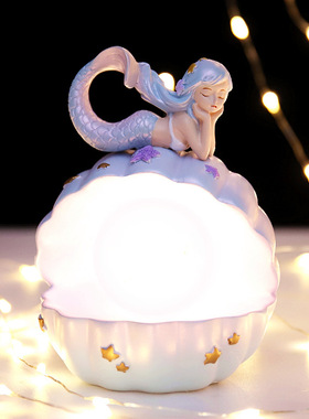 猫咪摆件卡通装饰小夜灯星星