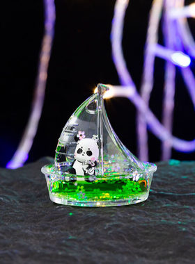 可爱迷你帆船型油滴液体沙漏