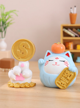 创意装饰钱途似锦猫咪小摆件
