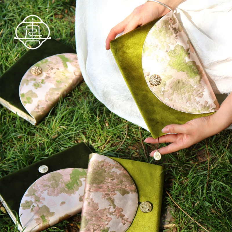 真我 浮光绿 原创丝绒手工布书衣A5A6手帐本手账记事本封套文创礼,淘宝优惠券,粉丝福利购,淘宝优惠卷