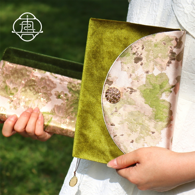 真我 浮光绿 原创丝绒手工布书衣A5A6手帐本手账记事本封套文创礼,淘宝优惠券,粉丝福利购,淘宝优惠卷